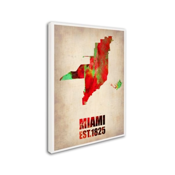 Naxart 'Miami Watercolor Map' Canvas Art,24x32